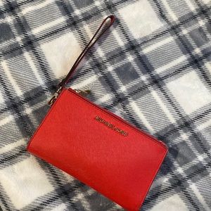 Red Michael Kors Wristlet